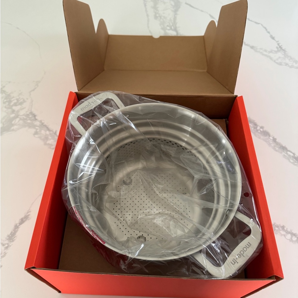 MADE IN Stainless Steel Pasta Insert Pasta Strainer or Steamer, New in Box - Picture 4 of 7